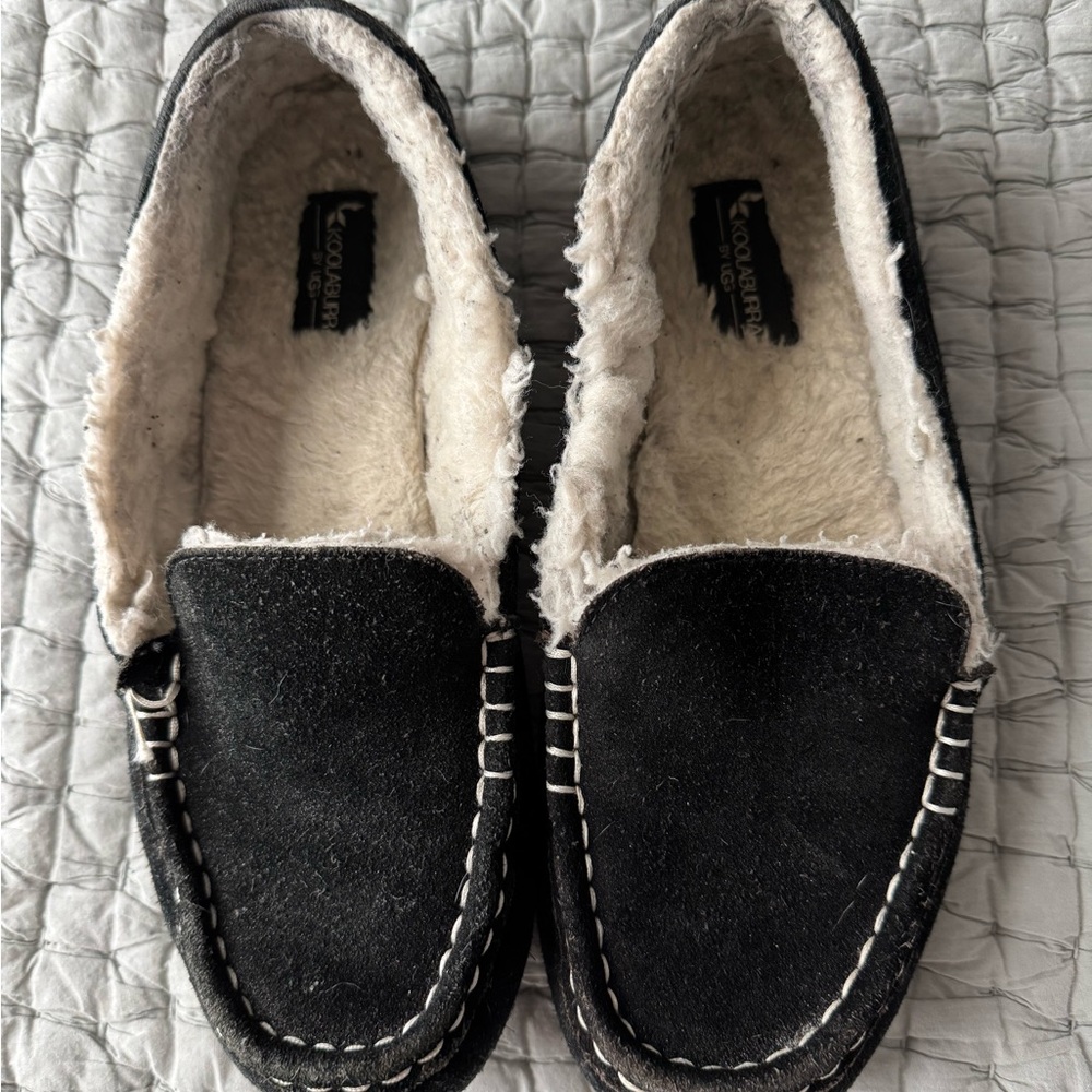 Well Worn Koolaburra Black and White Women's Slippers
